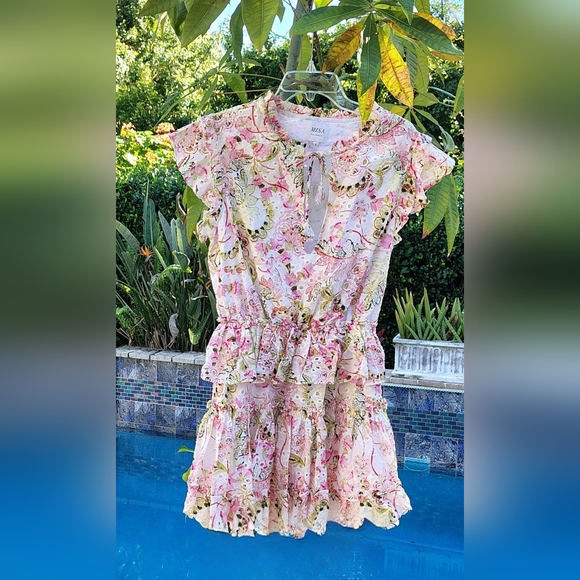 Misa Los Angeles Dresses & Skirts - *NEW* MISA L.A. ILIANA ROMANTIC RUFFLE TIERED FLORAL COTTAGECORE MINI DRESS SZ S